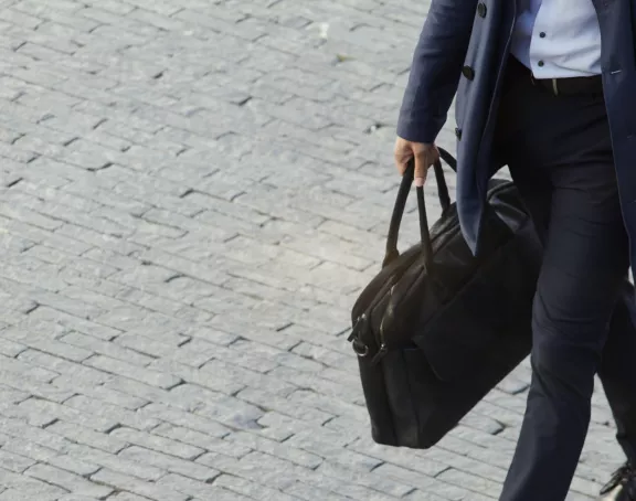 Business man walking on the street