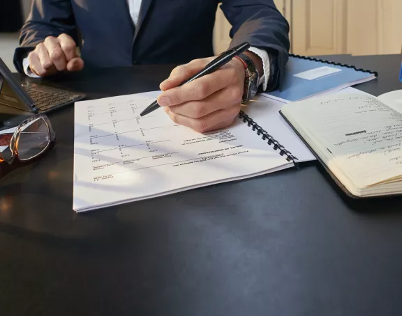 Business man working at desk