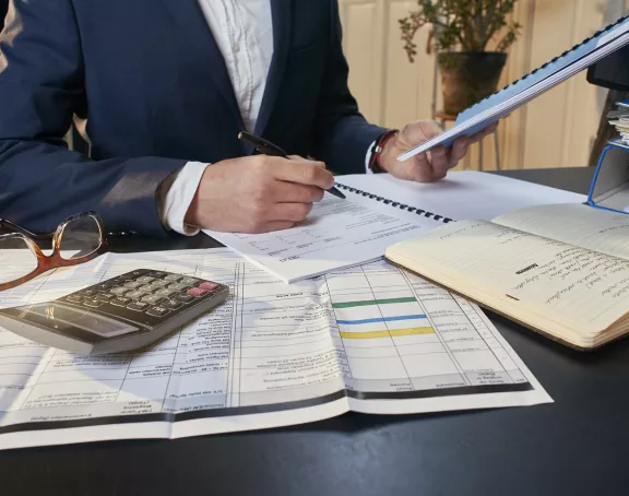 Business man working at desk