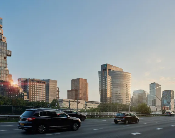 Highway with Zuidas offices