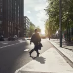 Amsterdam Zuidas man walking