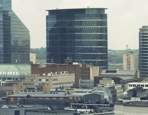 Brussels skyline with tall skyscrapers