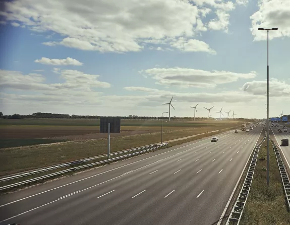 Freeway cars wind energy