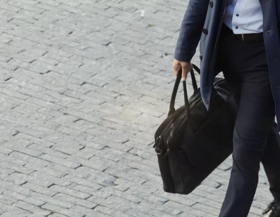 Business man walking on the street