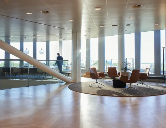 Business people in office building