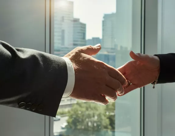 Business meeting handshake