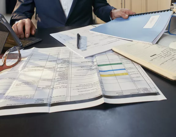 Business man working at desk