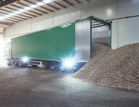 Factory truck woodchips