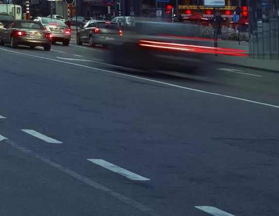 Street in Brussels with flowing traffic