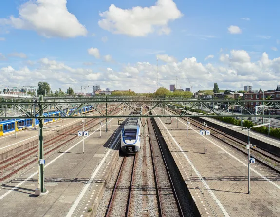 Train track at Amsterdam Zuidas