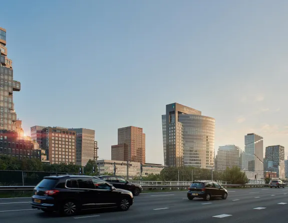 Highway with Zuidas offices